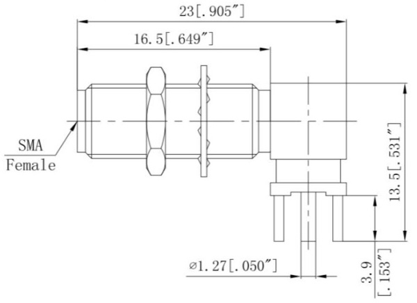Коннектор коаксиальный SMA female Profi угловой для пайки на плату