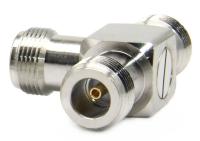 Коаксиальный переход 2xN female-N female угловой 3 ГГц