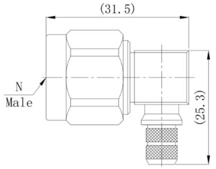 Коаксиальный коннектор N male угловой обжимной для кабельной группы 5D-FB/LMR300