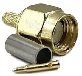 Коаксиальный коннектор SMA male для кабельной группы RG316/RG174 Коаксиальный коннектор SMA male для кабельной группы RG316/RG174