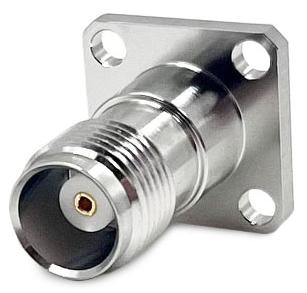 TNC female квадратный фланец 4 отверстия Profi для кабельной группы 086/RG405/C26 TNC female квадратный фланец 4 отверстия Profi для кабельной группы 086/RG405/C26