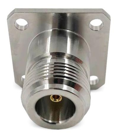 Коннектор коаксиальный N fеmale фланцевый 4 отверстия, приборный для   кабельной группы 086/RG405/C26