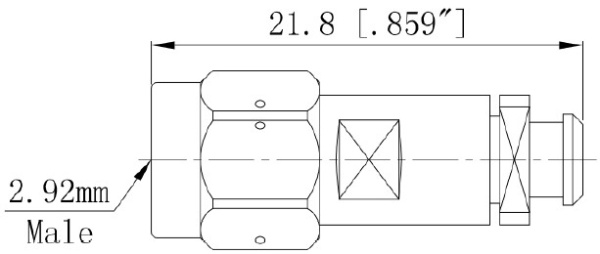 Коннектор коаксиальный 2.92 male для кабеля B22 c контровочными отверстиями