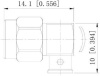 SMA male угловой для кабеля RG402/141
