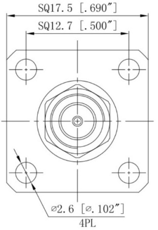Коаксиальный переход SMA male-SMA female фланцевый