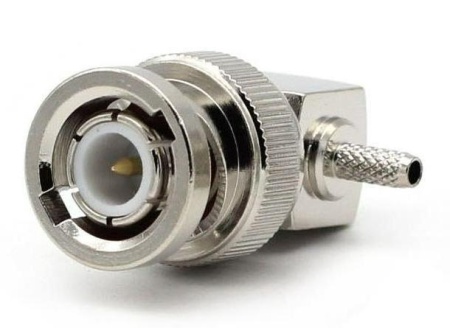 BNC male угловой обжимной для кабеля RG316D