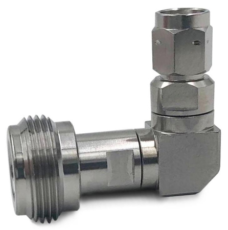 Коаксиальный переход IXв-IIIp угловой, 18 ГГц