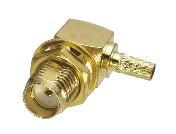 Разъем SMA female угловой для кабеля RG316/RG174