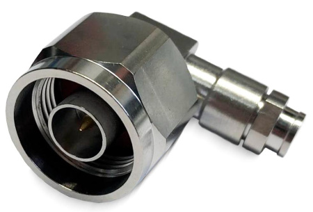 Коннектор коаксиальный угловой N male для кабеля D52