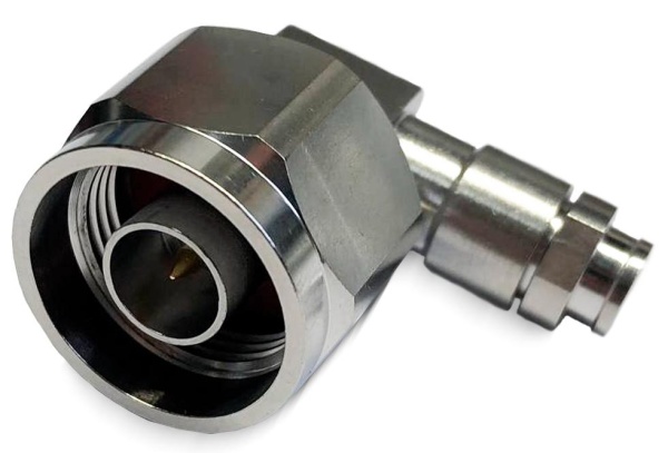 Коннектор коаксиальный угловой N male для кабеля D52