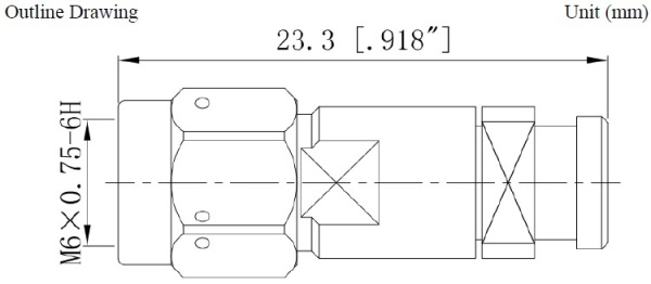 Коннектор коаксиальный 2.92mm male для кабеля B40