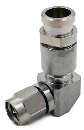 Коаксиальный коннектор SMA male угловой для кабеля D52