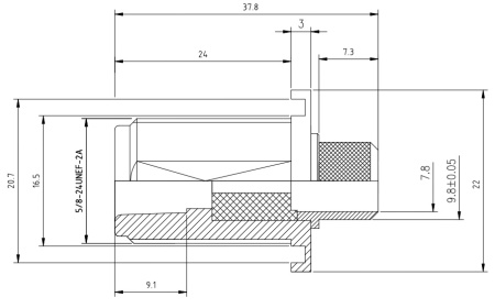 N female Light круглый фланец для кабельной группы 8D-FB/LMR400/LMC400UF