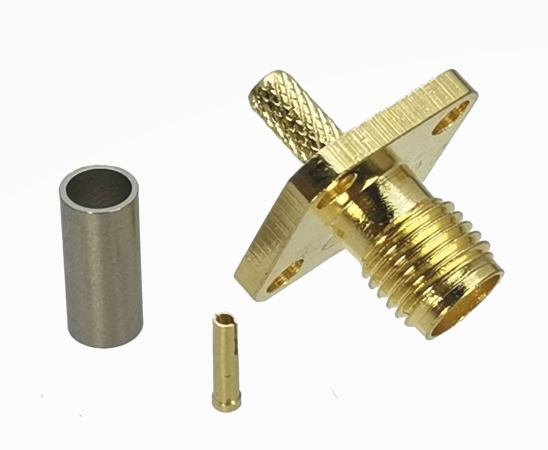 Разъем SMA female фланцевый для кабеля RG316/RG174