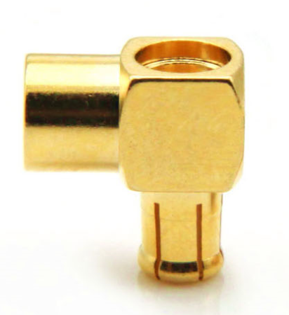 MCX male угловой для кабеля 141/RG402/C40