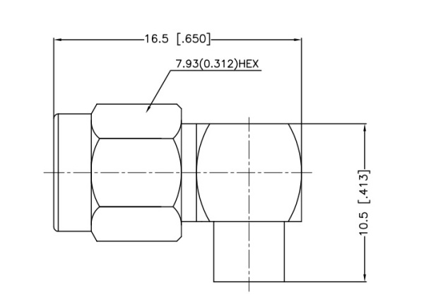 SMA male угловой для кабеля RG402/141