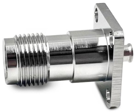 TNC female квадратный фланец 4 отверстия Profi для кабельной группы 086/RG405/C26 TNC female квадратный фланец 4 отверстия Profi для кабельной группы 086/RG405/C26