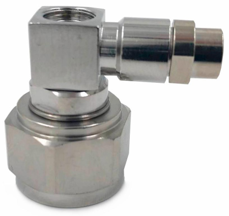 Коннектор коакcиальный угловой N male прижимной под кабель D52