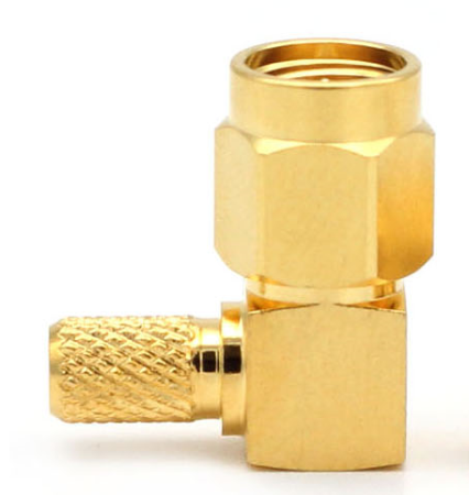 SMA male угловой обжимной под кабель RG58/3D-FB/LMR195