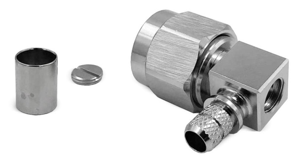 Коаксиальный коннектор N male угловой обжимной для кабельной группы 5D-FB/LMR300