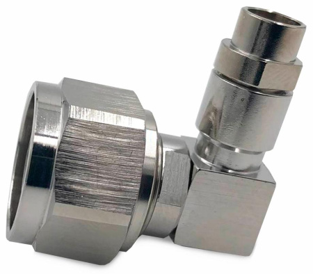 Коннектор коакcиальный угловой N male прижимной под кабель D52