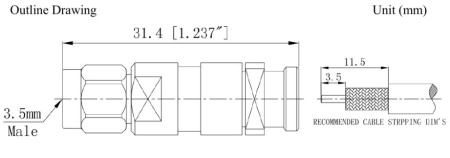 3.5 male прямой для кабеля E54