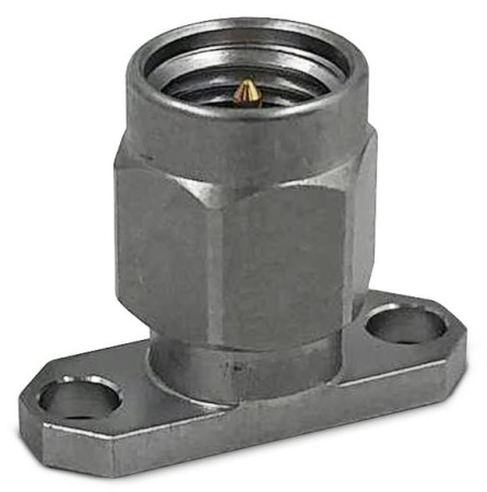 Коаксиальный коннектор SMA male приборный с фланцем 2 отверстия