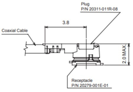 MHF2 female для микрокоаксиального кабеля 0.81 мм