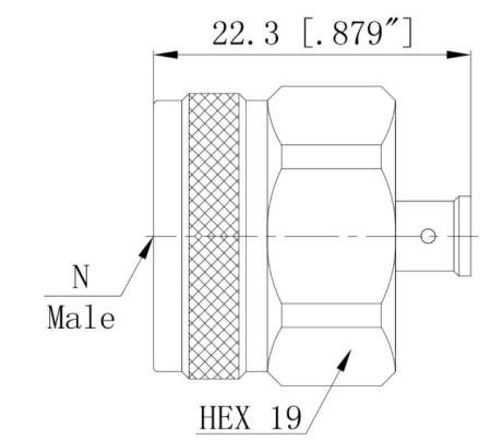 Коаксиальный коннектор N-male для групп кабеля 141/RG402/C40