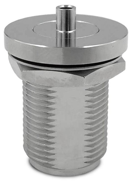 Коаксиальный соединитель N female Light для монтажа на панель (круглый фланец с гайкой) для кабеля 0.086" (RG405)