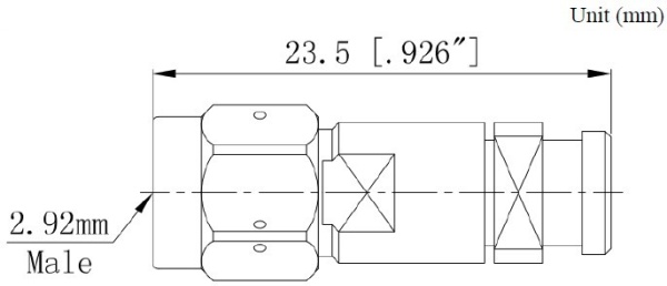 Коннектор коаксиальный 2.92mm male для кабеля B36