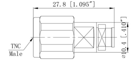 TNC male прямой для кабеля E54 нержавеющая сталь
